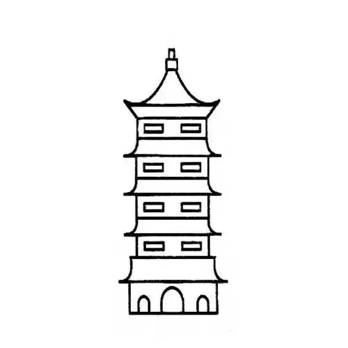 宝塔简笔画图片大全_儿童简笔画宝塔画法
