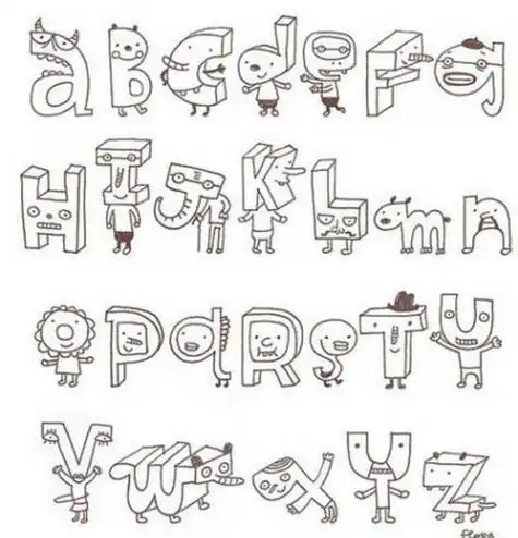 手绘手帐插画素材 手帐 简笔画 创意字母字体设计