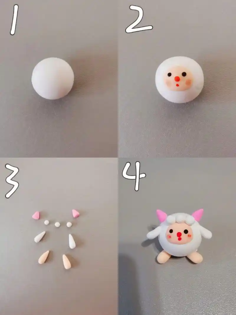 粘土手工|粘土小动物 只要会搓圆就能做的粘土小动物,一起来动手做吧