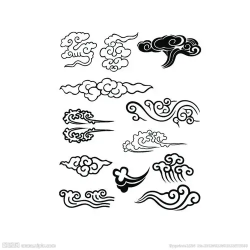 云纹,古代汉族吉祥图案,象征高升和如意,应用较广.