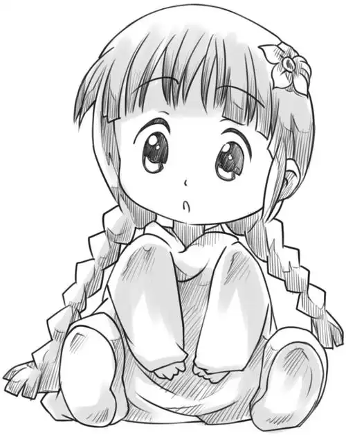 线稿白描铅笔画