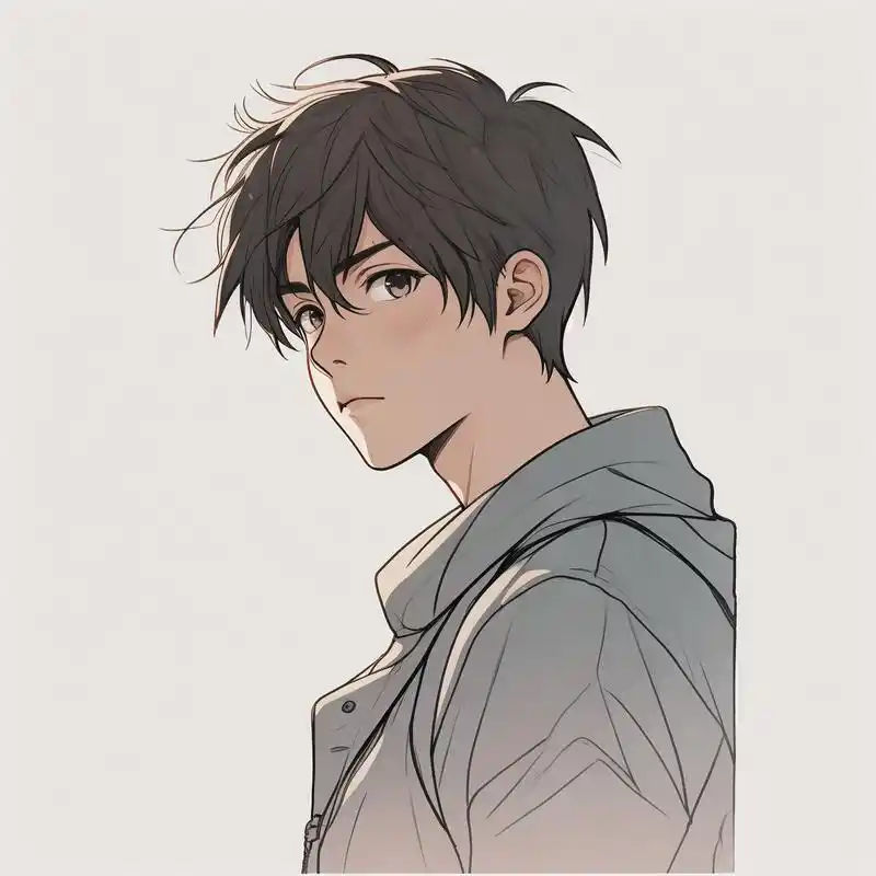 动漫男生侧颜杀90 动漫男生的侧脸,线条流畅,轮廓分明.