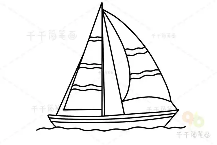 轻松画出帆船简笔画