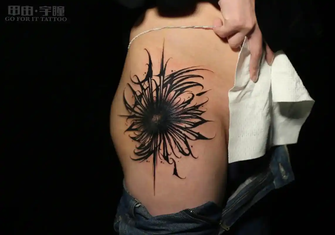 你们要的最隐蔽位置纹身来啦.7415暗黑花体字:bipolar  - 抖音