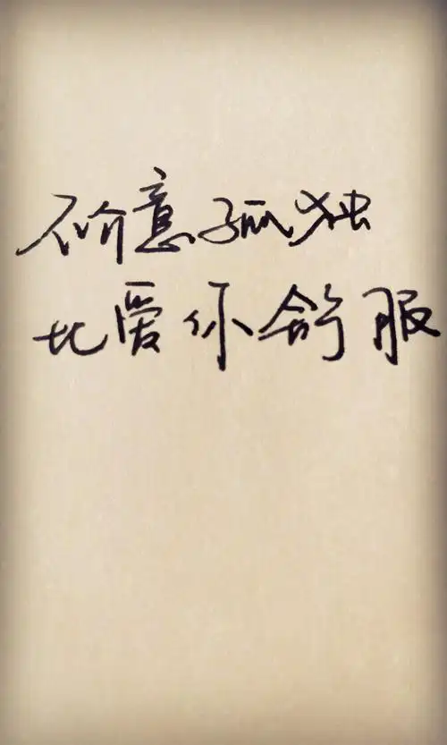 不介意孤独比爱你舒服 歌词 手写 林夕