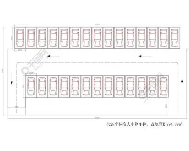 cad停车场平面图