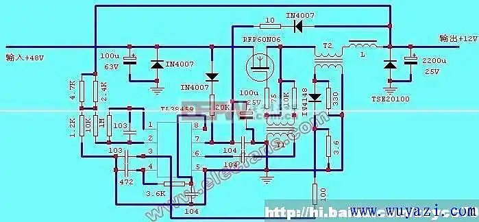 原理: 本图是根据实物剖析而来,电源经d2,r1为ic1提供 12v左右的电压