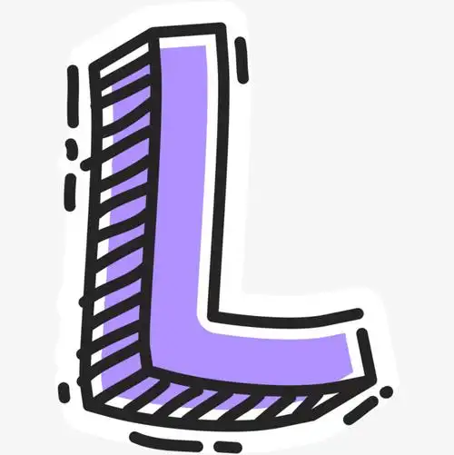 艺术字创意卡通装饰英文字母l