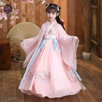 古代服装儿童女小朋友的汗服新品小女孩仙女汉服襦裙女童古装连衣