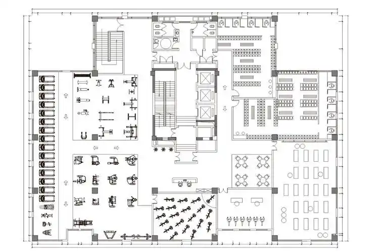 1500㎡健身房策划效果图