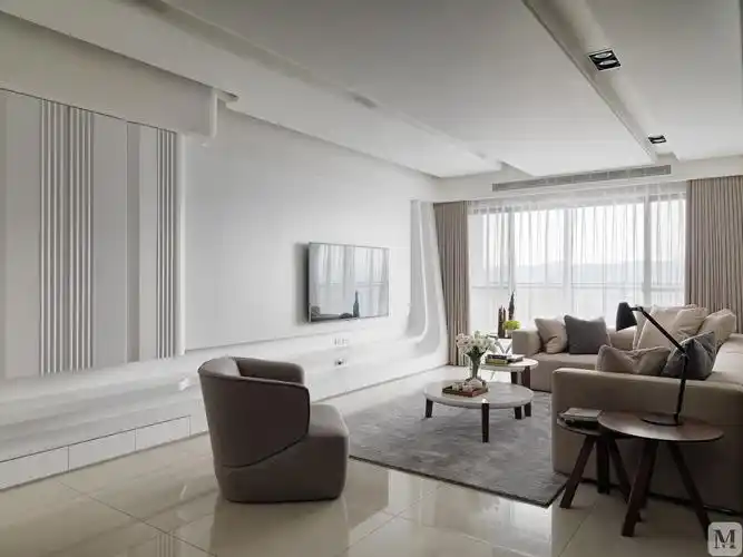 简约客厅窗帘装修效果图