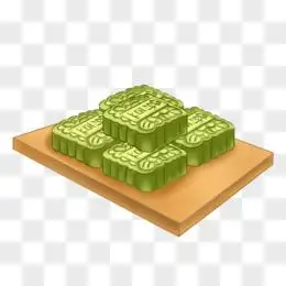 手绘传统美食小吃绿豆糕元素