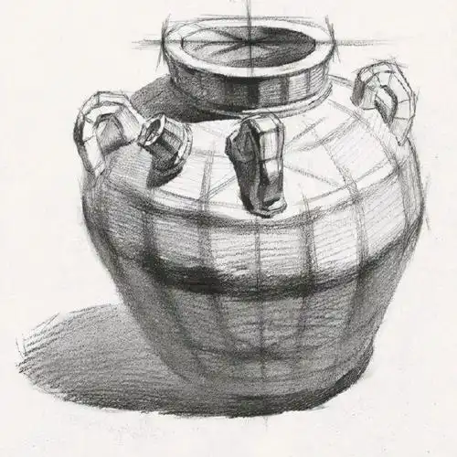 2,素描罐子的瓶口怎么画向上