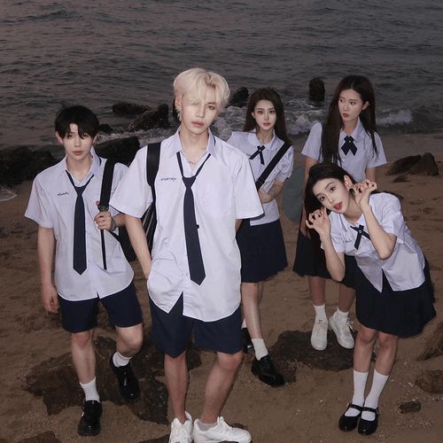 橦舟渡泰国校服泰式jk制服衬衫学院风情侣泰兰德男女同款高中生毕业