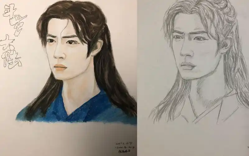 斗罗大陆男主唐三画像战战神颜太难画了我尽力了