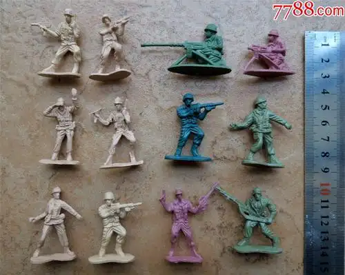 老玩具收藏2103-早期小号二战美军小兵人12个合售