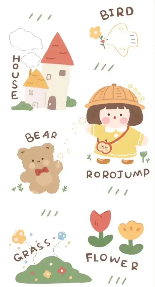 卡通图案的壁纸真的好可爱呀