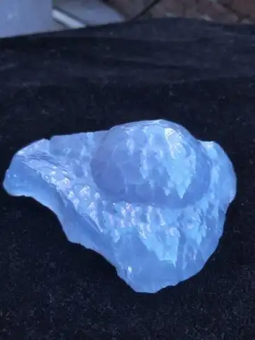 天然蓝玉髓原石摆件已抛光重524克