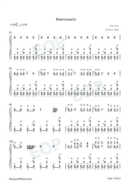 tale插曲-传说之下双手简谱预览1-钢琴谱文件(五线谱,双手简谱,数字谱