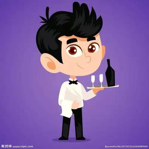 卡通服务员图片