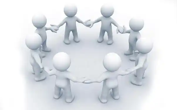 团队手拉手 加油打气 一起欢呼3d小人图片素材