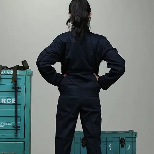 2016新款海军作训服 黑色长袖执勤服 作训服套装 100 170