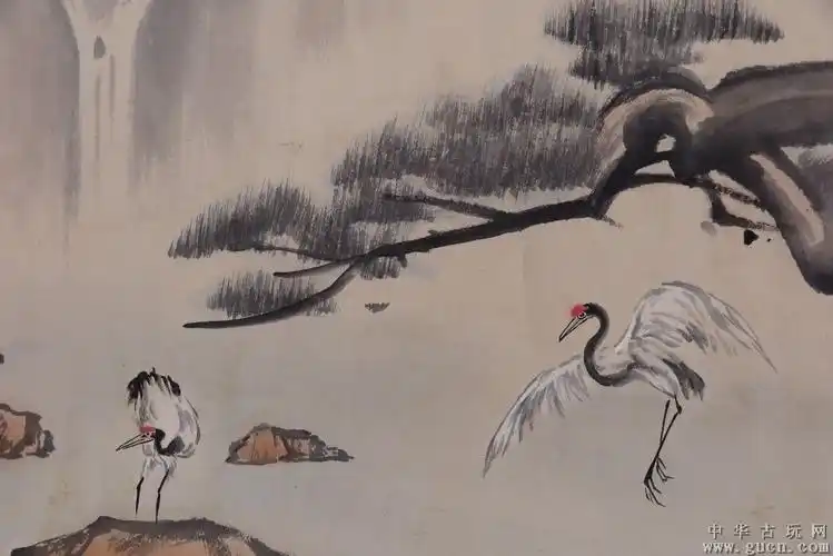 徐悲鸿松鹤延年手卷