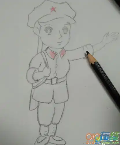 小红军卡通图片简笔画