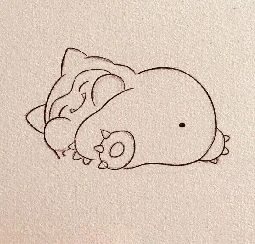 卡比兽简笔画 软软的卡比兽教程