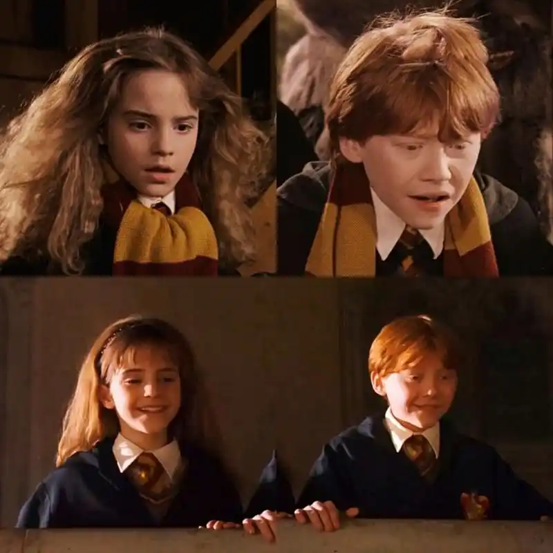 哈利波特赫敏罗恩情侣头像_哈利波特_男朋友_哈利波特经典瞬间_素材