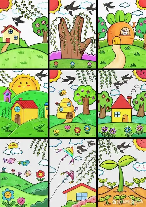 春天主题儿童简笔画