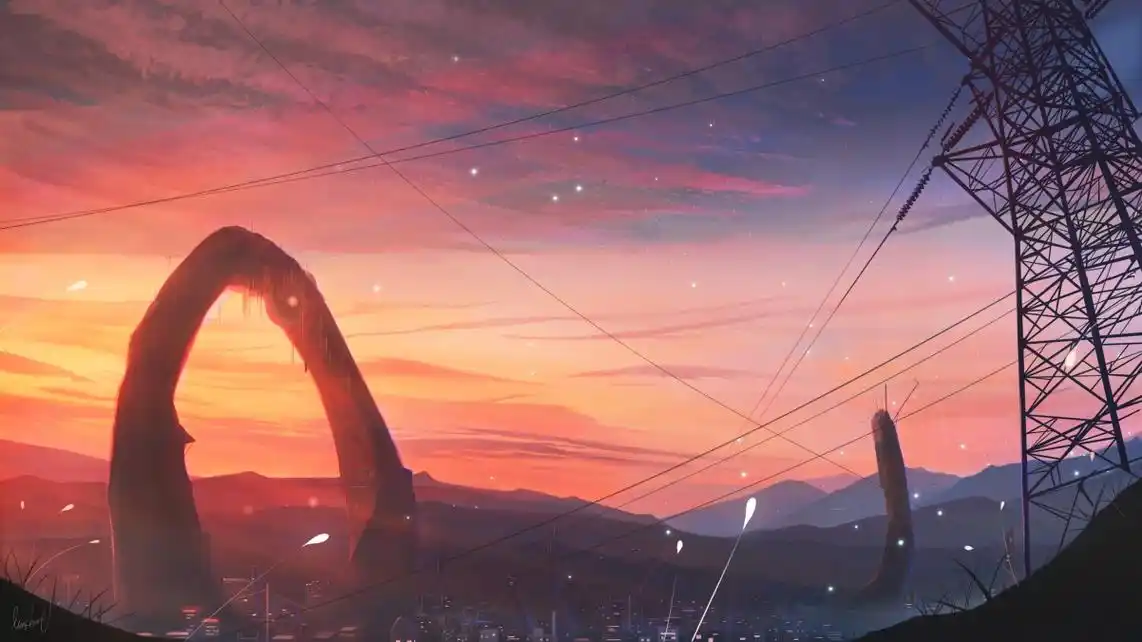 电线塔唯美动漫风景4k壁纸_4k动漫图片高清壁纸_墨鱼部落格