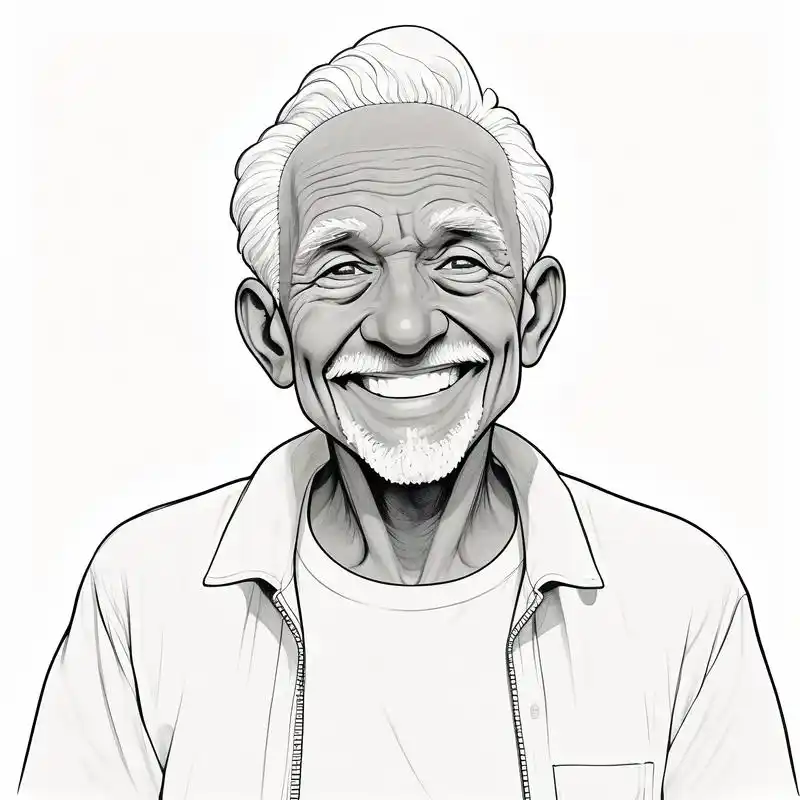 慈祥老人头像90|黑白素描精选