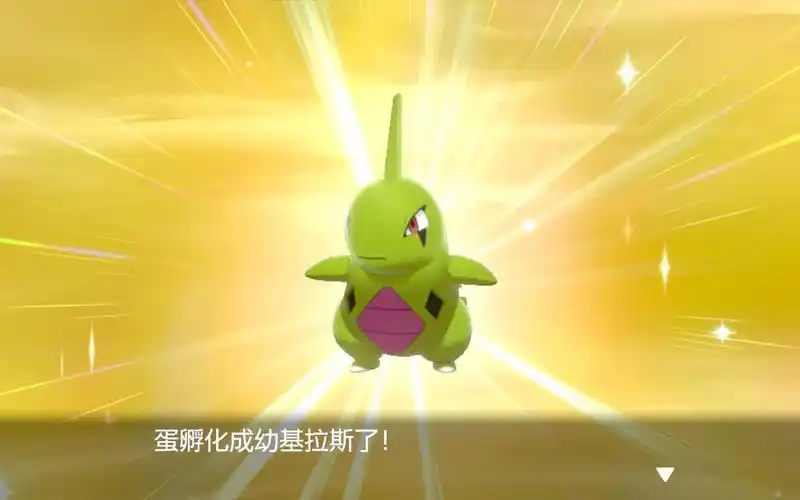 精灵宝可梦剑盾孵蛋闪光日记第五期这个幼基拉斯怎么这么绿呀