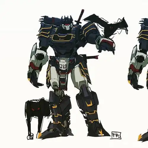 武士忍者风变形金刚人物概念设计大力神比擎天柱帅