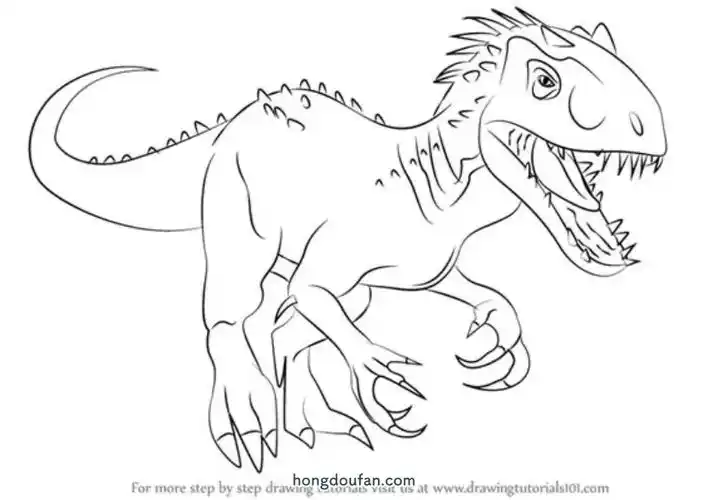 标签100简笔画,a4可打印,三角龙,侏罗纪,剑齿虎,剑龙,剑龙简笔画,吼叫