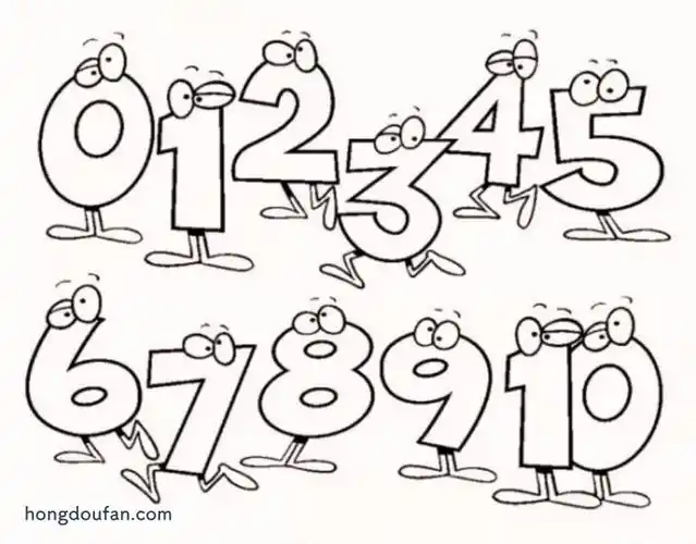15张数字卡通涂色简笔画数字启蒙认识数字