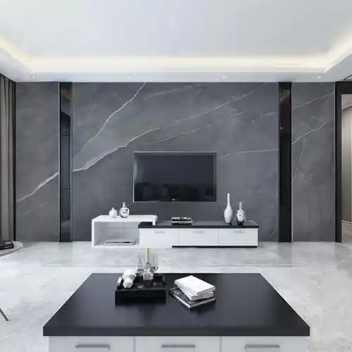 大理石灰色墙纸客厅电视背景墙壁画北欧影视墙壁无纺布墙纸