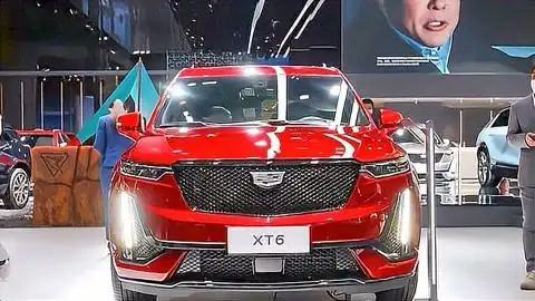 2022广州车展,实拍凯迪拉克xt6黑钻版,这红色是懂中国的