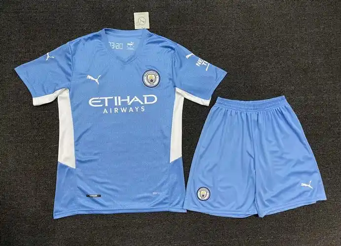 官网品质()曼城球衣20-21-22主场客场欧冠足球服套装短长袖定制17号