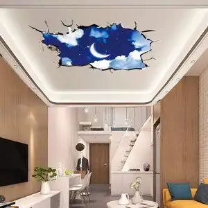 吊顶贴画3d立体墙创意个性布置客厅天花板贴纸房顶装饰小图案自粘
