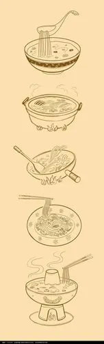 粉条或面的线稿设计