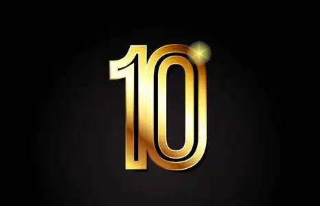 黄金号码10十标志设计适合公司或企业照片