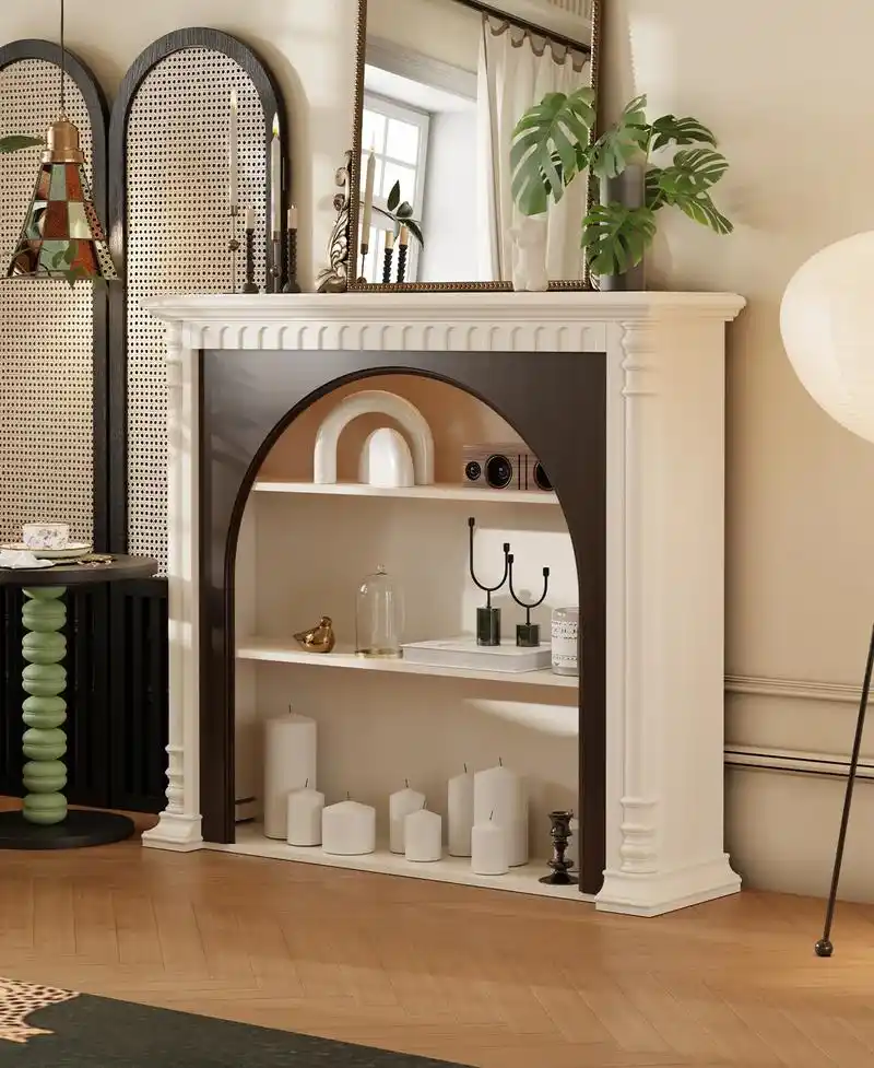 这款壁炉柜真的太美了,放在客厅里一下子就让整个空间变得有了灵