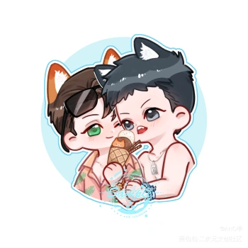 夏天~_针锋对决小白杨188男团原顾俞白q版绘画作品