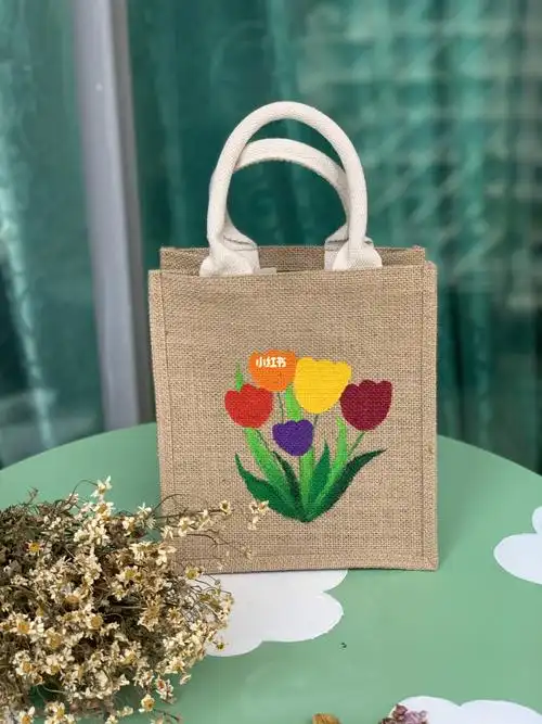 无印良品手绘麻袋包