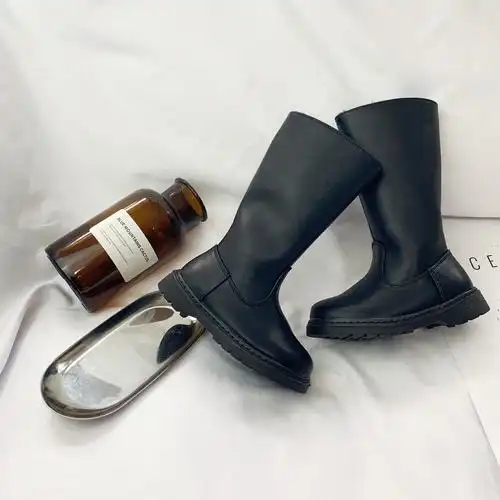 19春秋冬儿童皮靴长筒靴子女童时尚公主靴男童潮宝宝保暖棉靴