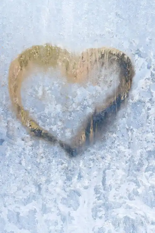 冰窗冰冻模式下的寒冷冬天的心