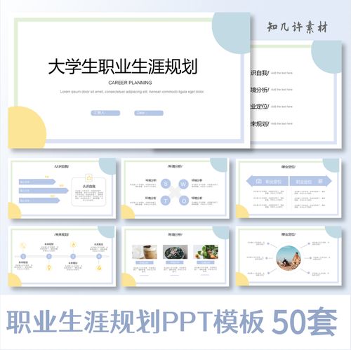 【职业生涯规划】ppt模板大学生就业指导创业企业员工策划书计划