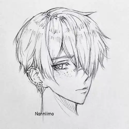 他笔下的素描动漫,每一张都很吸睛,这线稿太好看了!